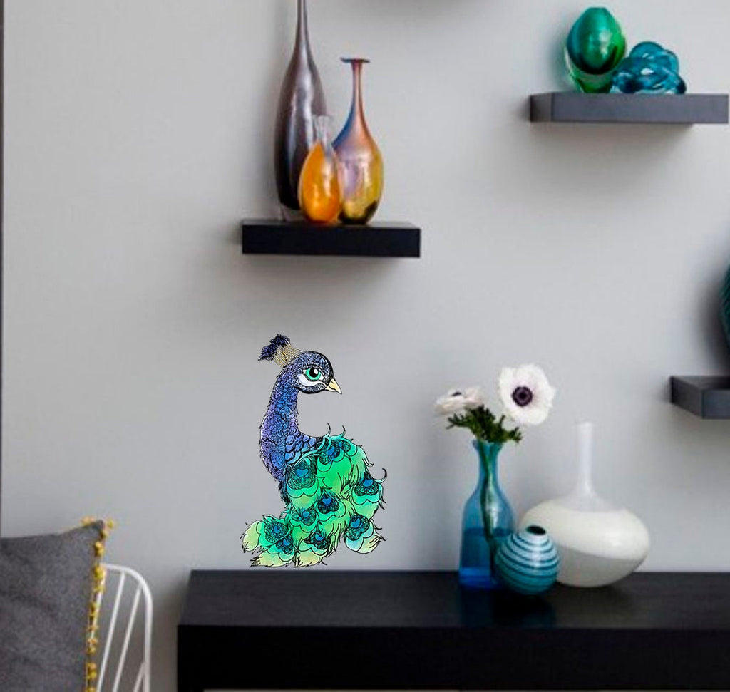Peacock Decal, Peacock sticker, Peacock wall decor, Peacock Wall Art