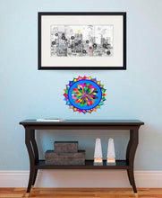 Load image into Gallery viewer, Colorful Mandala Sticker, Colorful Mandala Wall Decor, Colorful Mandala Yoga Studio Decor