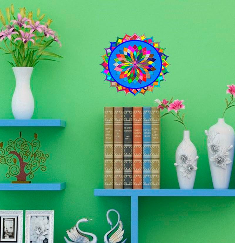 Colorful Mandala Sticker, Colorful Mandala Wall Decor, Colorful Mandala Yoga Studio Decor