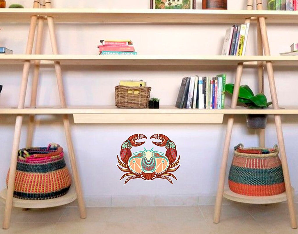 Boho Crab Wall Decal, Boho Crab Wall sticker, Boho Crab wall decor