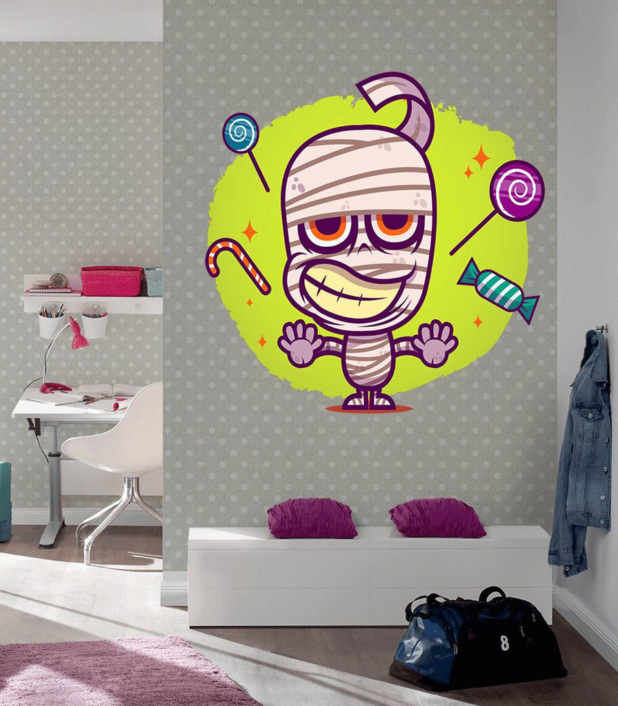 Cartoon Mummy Wall Decal, Cartoon Mummy Wall sticker, Cartoon Mummy wall decor, Funny Mummy Wall Art