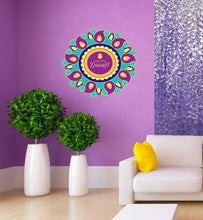 Load image into Gallery viewer, Happy Diwali Mandala Wall Decal, Happy Diwali Mandala Wall sticker, Happy Diwali Mandala wall decor