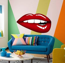 Load image into Gallery viewer, Sexy Red lips Wall Decal, Red lips Wall sticker, Red lips wall decor, Red lips Wall Art