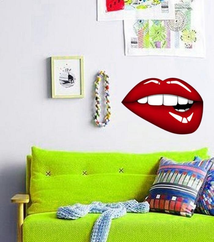 Sexy Red lips Wall Decal, Red lips Wall sticker, Red lips wall decor, Red lips Wall Art