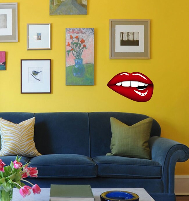 Sexy Red lips Wall Decal, Red lips Wall sticker, Red lips wall decor, Red lips Wall Art
