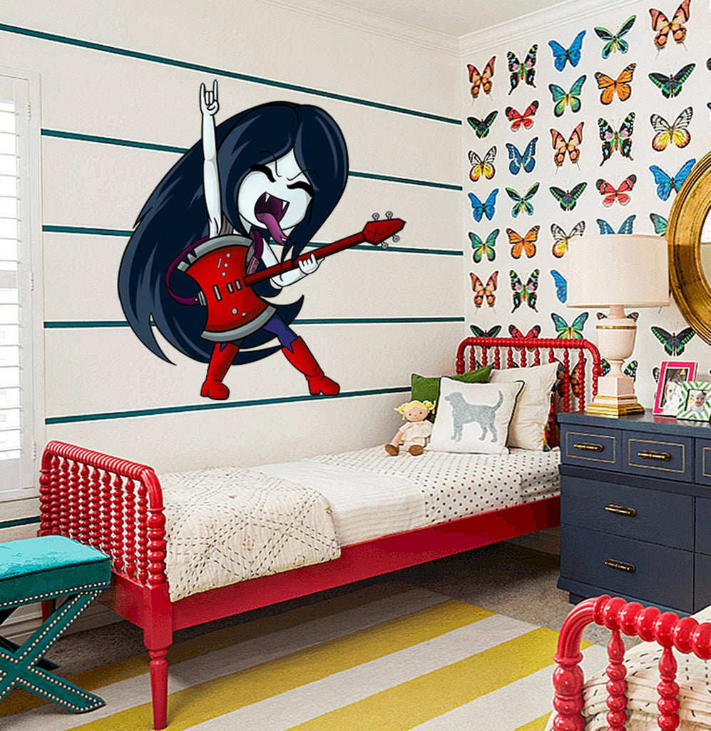 Rock'n'Roll Girl, Rocking Vampire girl, Vampire sticker, Vampire decal