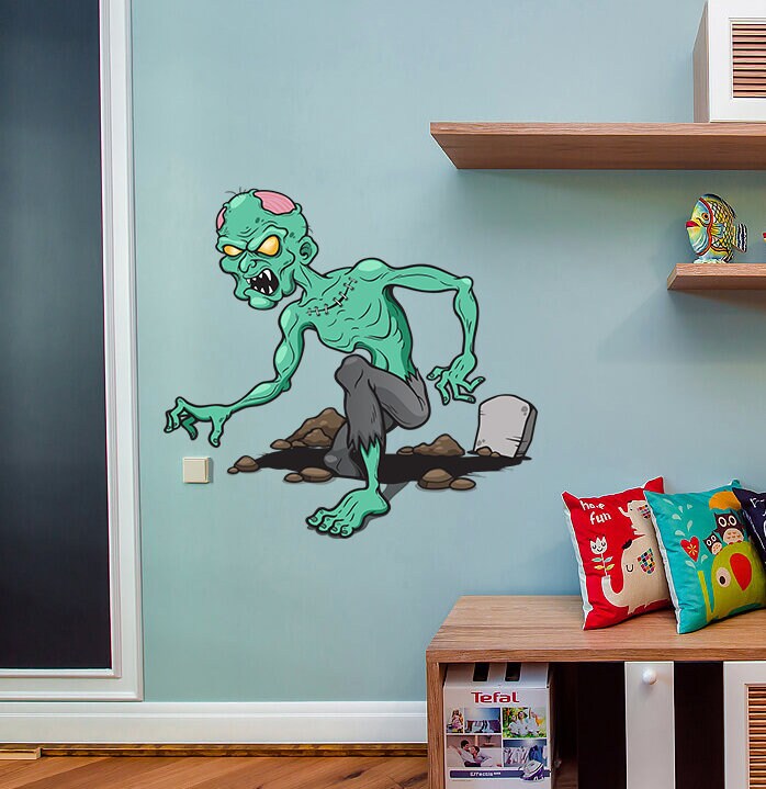 Zombie Wall Decal, Zombie Wall sticker, Zombie wall decor, Zombie Wall Art