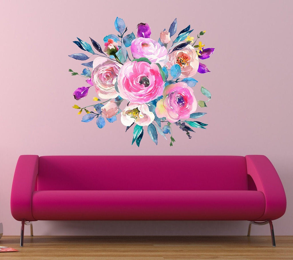 Peonies Flower Wall Decal, Peonies Flower Wall sticker, Peonies Flower wall decor