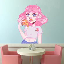 Load image into Gallery viewer, Anime Pizza Girl Wall Decal, Anime Pizza Girl Wall sticker, Anime Pizza Girl wall decor