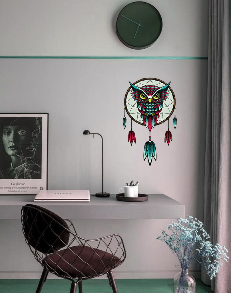 Dreamcatcher Owl Wall Decal, Dreamcatcher Owl Wall sticker, Dreamcatcher Owl wall decor