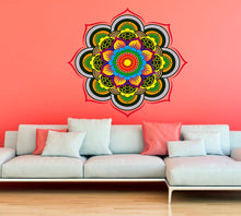 Load image into Gallery viewer, Colorful Mandala Sticker, Colorful Mandala Decal, Yoga Studio, meditation room Decor
