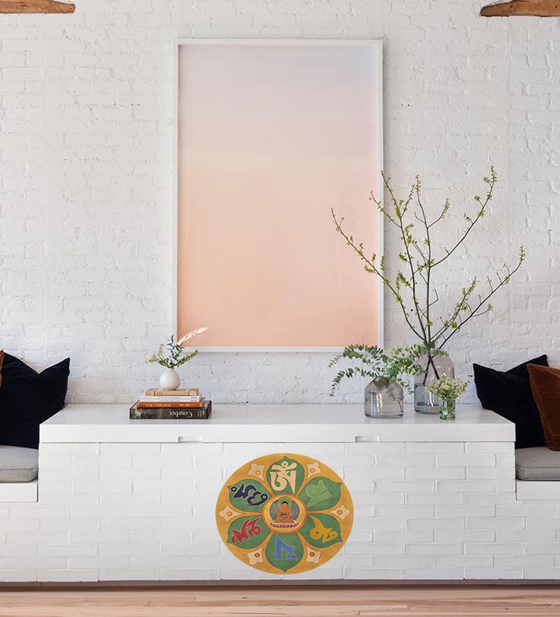 Mandala with Buddha Wall Decal, Mandala Wall sticker, Mandala wall decor