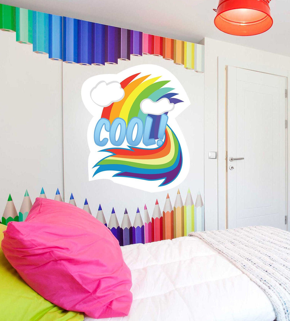 Cool Rainbow Wall Decal, Cool Rainbow Wall sticker, Cool Rainbow wall decor, Cool Rainbow Wall Art