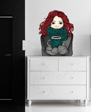 Load image into Gallery viewer, Winter Girl Wall Decal, Winter Girl Wall sticker, Winter Girl wall decor, Winter Girl Wall Art