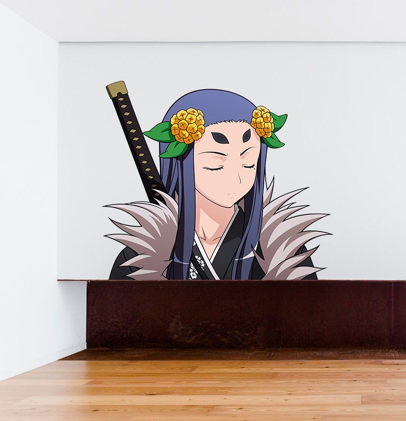 Anime Samurai Girl Wall Art, Anime Samurai Girl Sticker, Anime Samurai Girl Decal