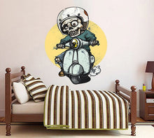 Load image into Gallery viewer, Skeleton Scooter Wall Decal, Skeleton Scooter Wall sticker, Skeleton Scooter wall decor