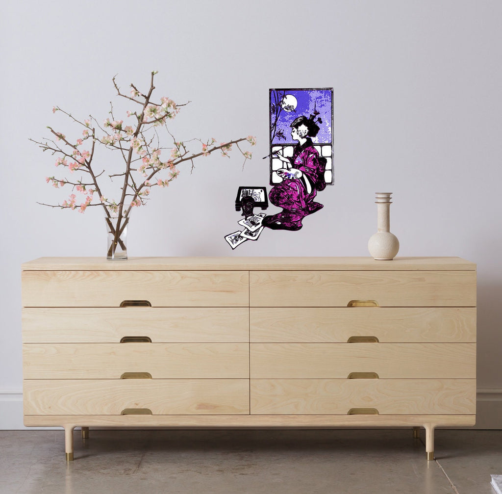Geisha Wall Decal, Geisha Wall sticker, Geisha wall decor, Geisha Wall Art