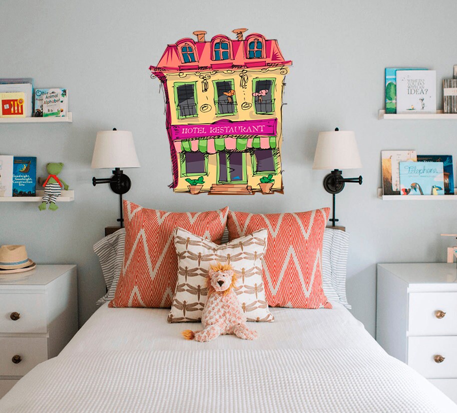 Kids Hotel Wall Decal, Nursery Hotel Wall sticker, Kids Hotel wall decor