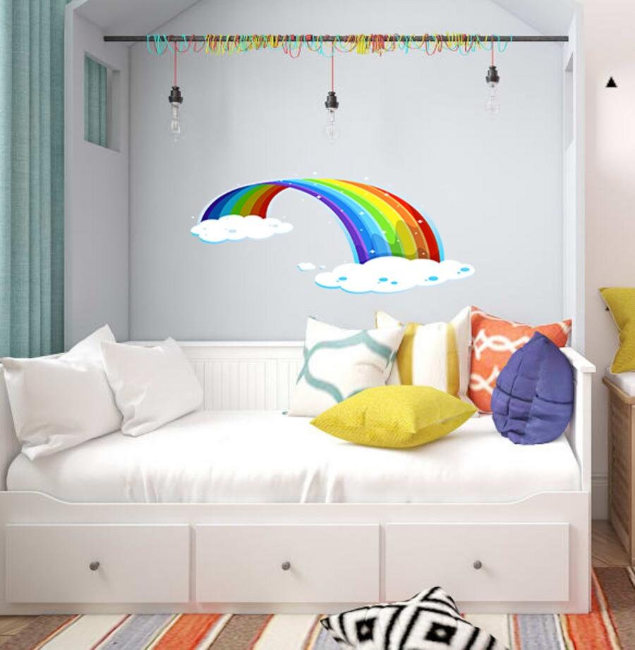 Nursery Rainbow Wall Decal, Nursery Rainbow Wall sticker, Nursery Rainbow wall decor
