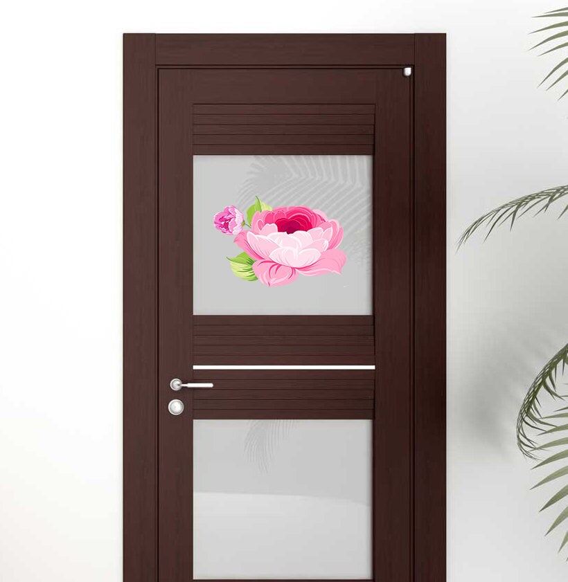 Pink Peony Flower Wall Decal, Pink Peony Flower Wall sticker, Pink Peony Flower wall decor, Pink Peony Flower Wall Art