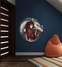 Load image into Gallery viewer, Anime Girl With Rat Wall Decal, Anime Girl Wall sticker, Anime Girl wall decor
