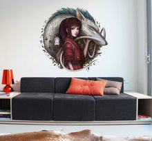 Load image into Gallery viewer, Anime Girl With Rat Wall Decal, Anime Girl Wall sticker, Anime Girl wall decor