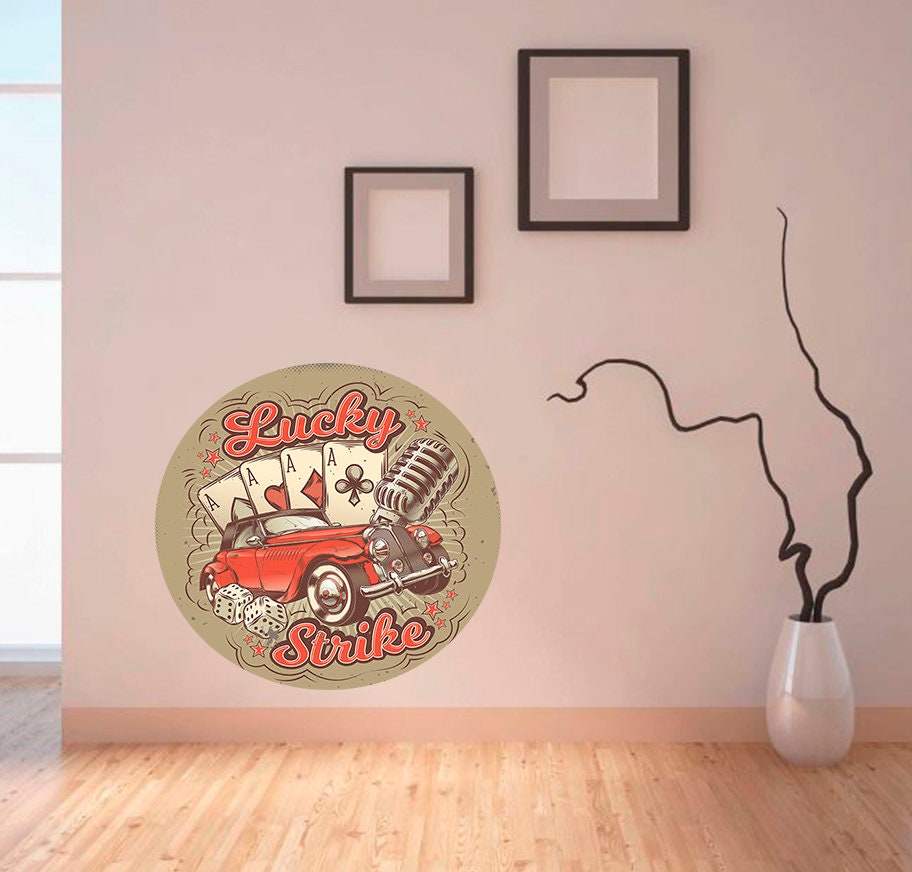 Lucky Strike Decal, Lucky Strike Sticker, Poker Decal, Poker Sticker