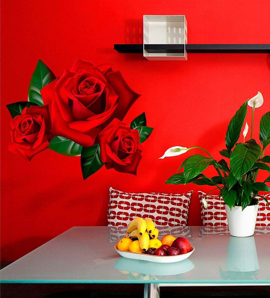 Red Roses Wall Decal, Red Roses Wall sticker, Red Roses wall decor
