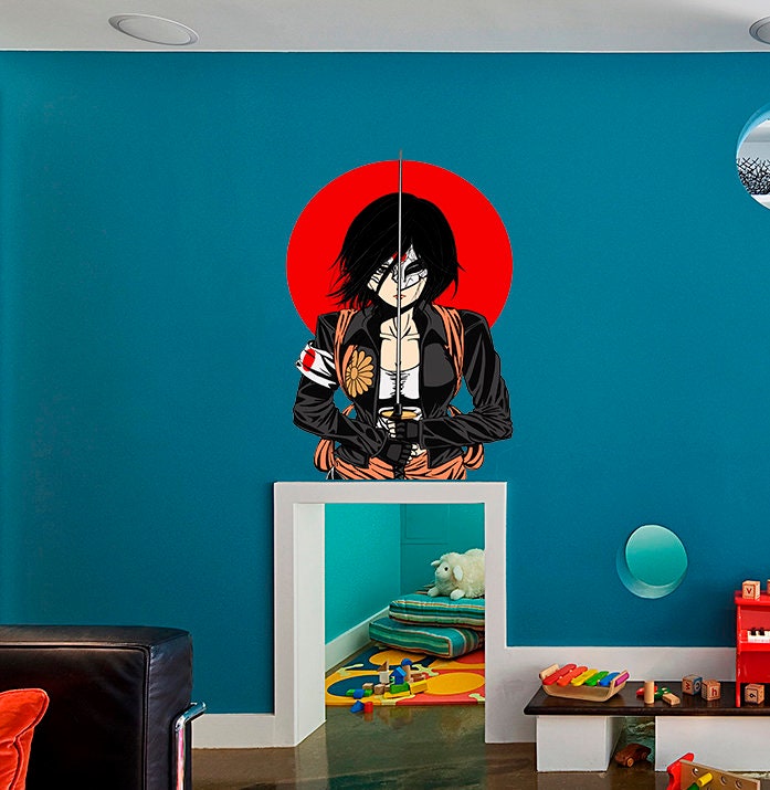 Anime Samurai Decal, Anime Samurai Sticker, Anime Samurai Wall Decor