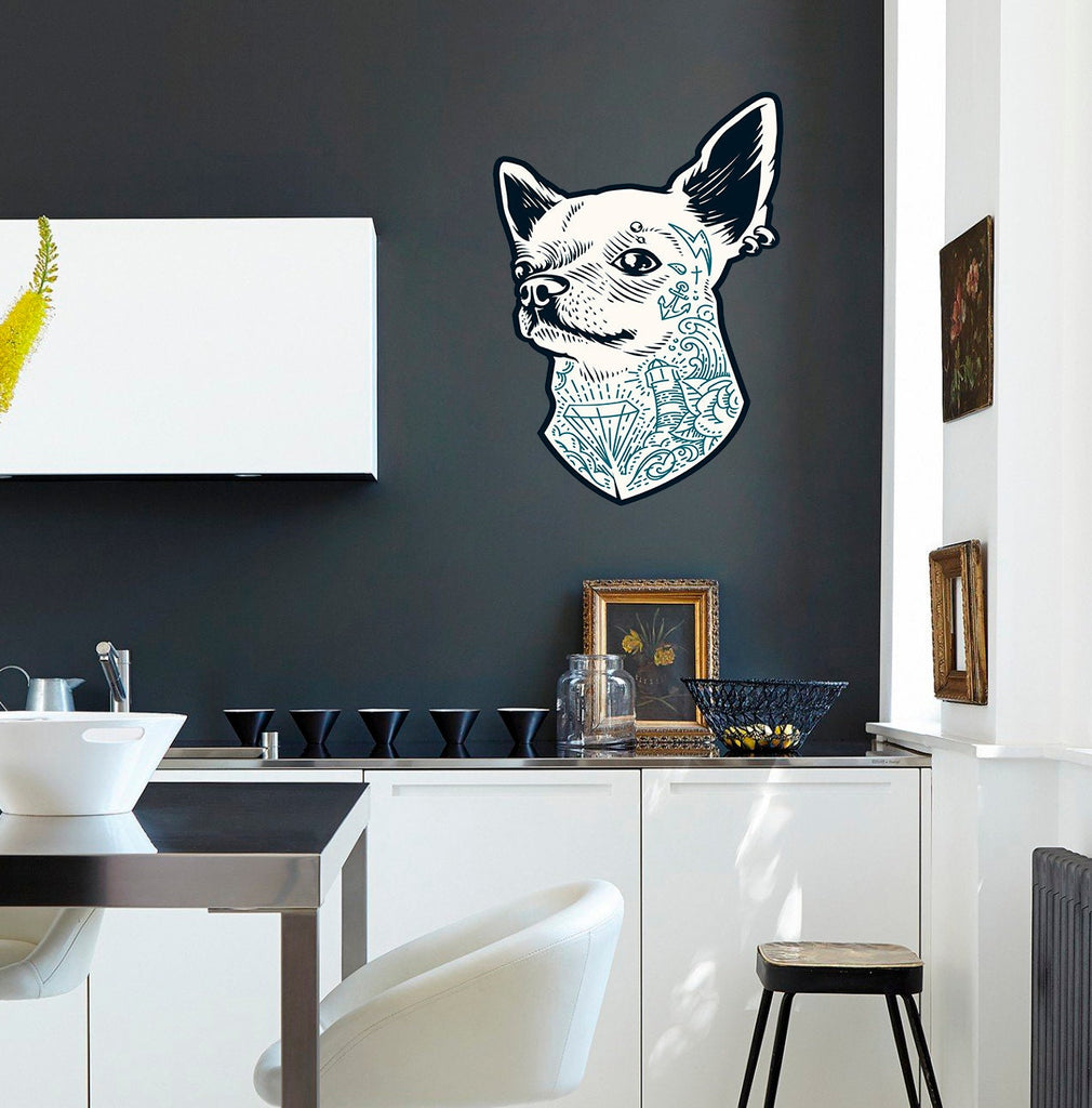 Chihuahua Pirate Wall Decal, Chihuahua Pirate Wall sticker, Chihuahua Pirate wall decor