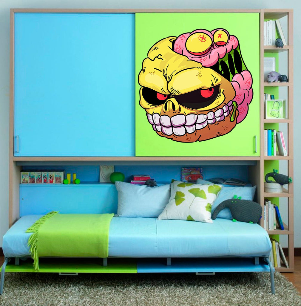 Opened Skull Decal, Opened Skull Sticker, Opened Skull Wall Decor