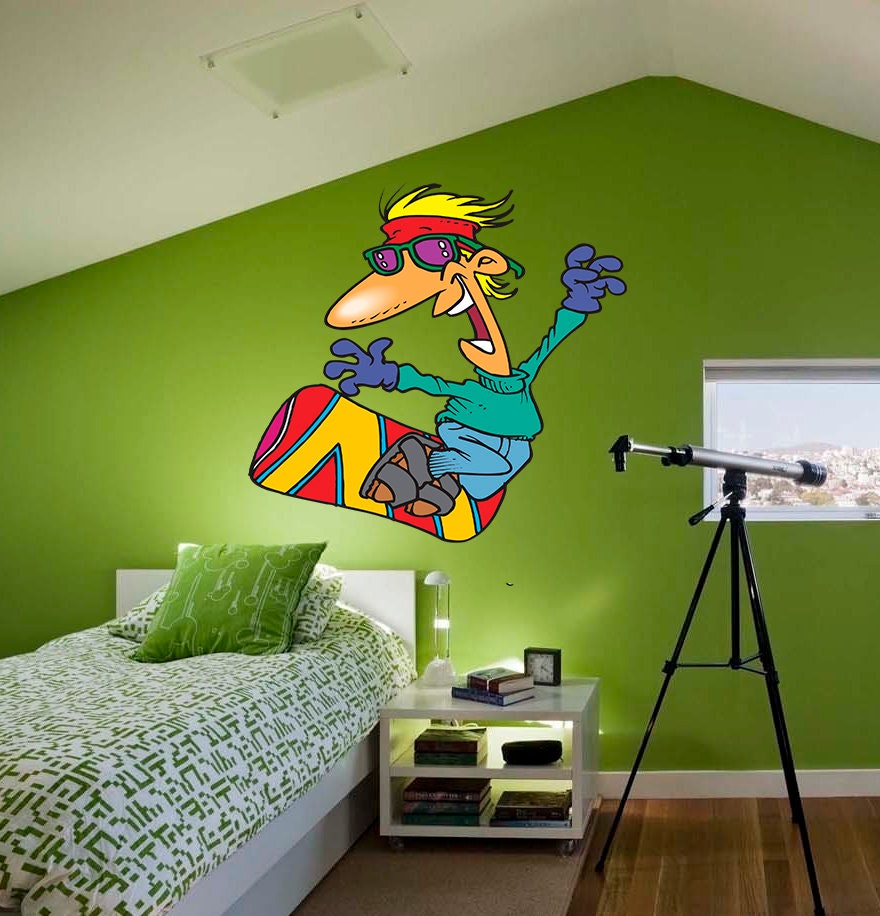 Snowboarding Sticker, Snowboarding Decal, Snowboarding Boys Room Decor