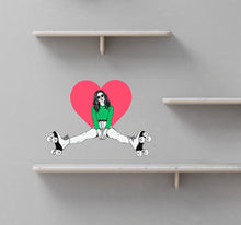 Load image into Gallery viewer, Roller Skating Girl Decal, Roller Skating Girl Sticker, Roller Skating Girl Wall Decor