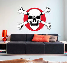 Load image into Gallery viewer, Skull With Bones Wall Decal, Skull With Bones Wall sticker, Skull With Bones wall decor