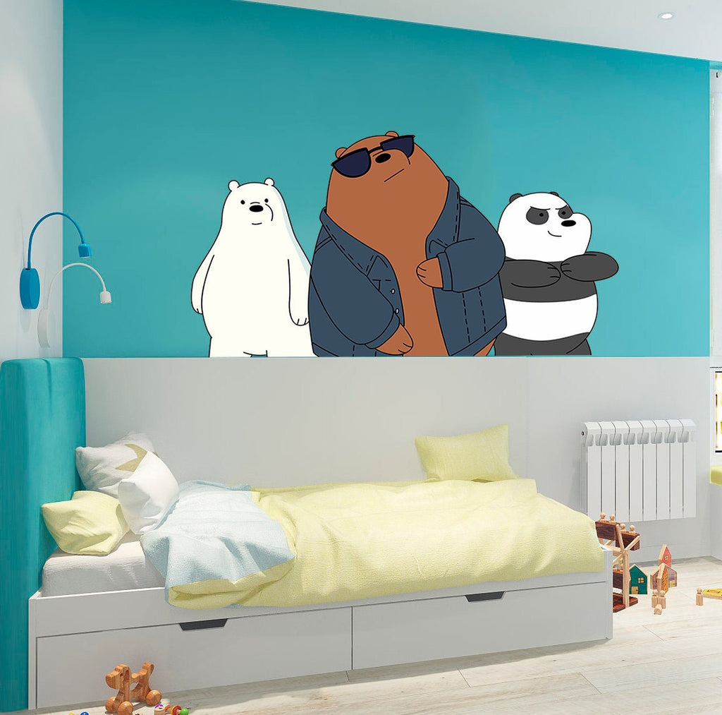 Panda Bear Cool Wall Decal, Panda Bear Cool Wall sticker, Panda Bear Cool wall decor