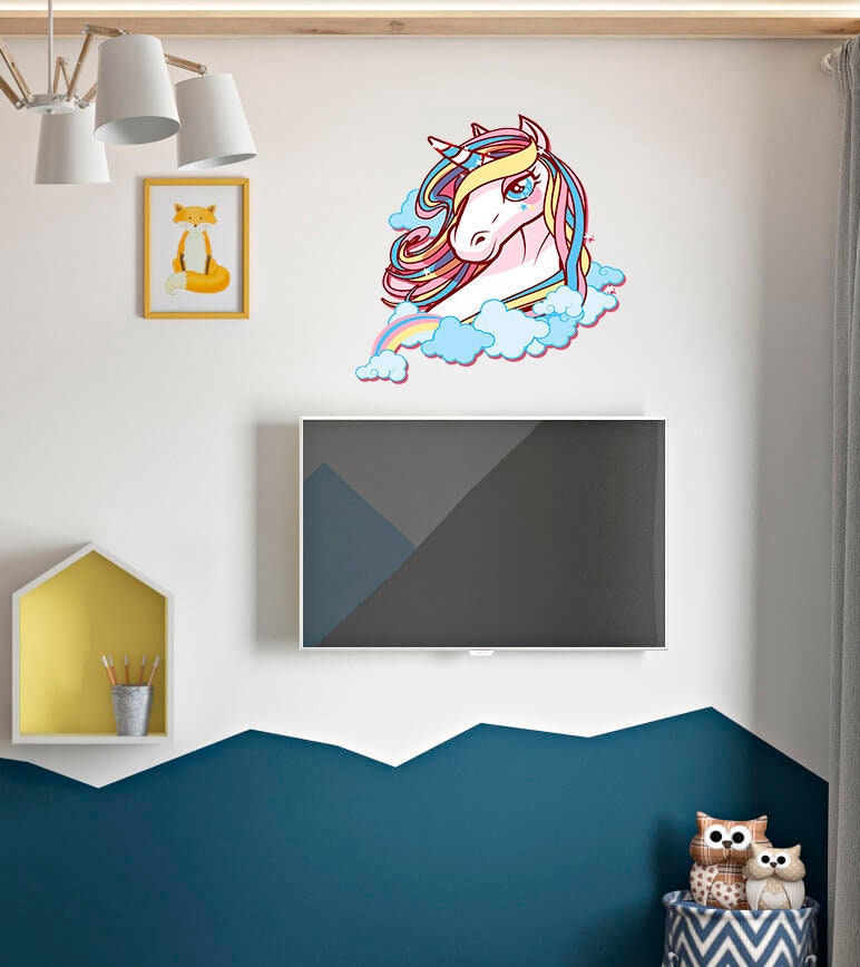 Unicorn Girly Decal, Unicorn Girly Sticker, Girly Unicorn Decor