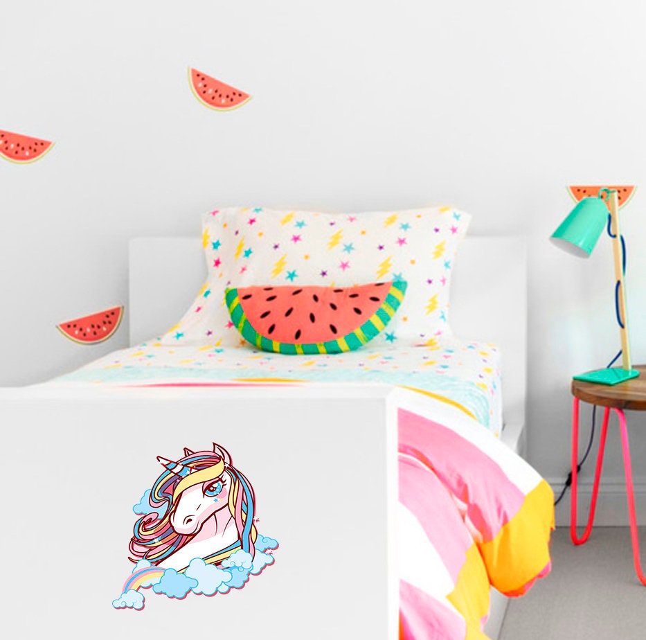 Unicorn Girly Decal, Unicorn Girly Sticker, Girly Unicorn Decor