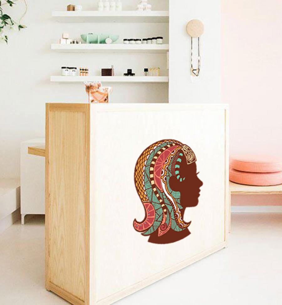 Boho Girl Hairstyle Wall Decal, Boho Girl Hairstyle Wall sticker, Boho Girl Hairstyle wall decor