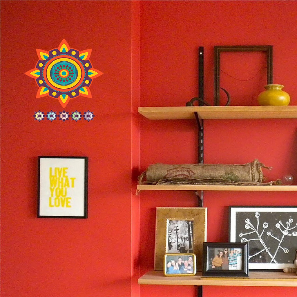 Yoga Mandala Wall Decal, Yoga Mandala Wall sticker, Yoga Mandala wall decor