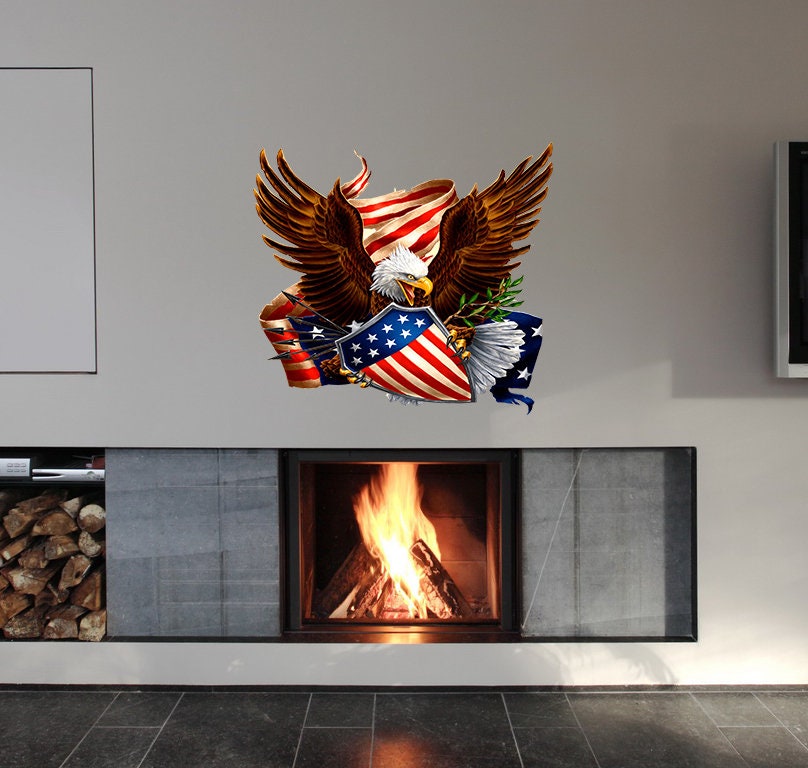 Bald Eagle US Symbol Decal, Bald Eagle US Symbol Sticker, Bald Eagle US Symbol Wall Decor