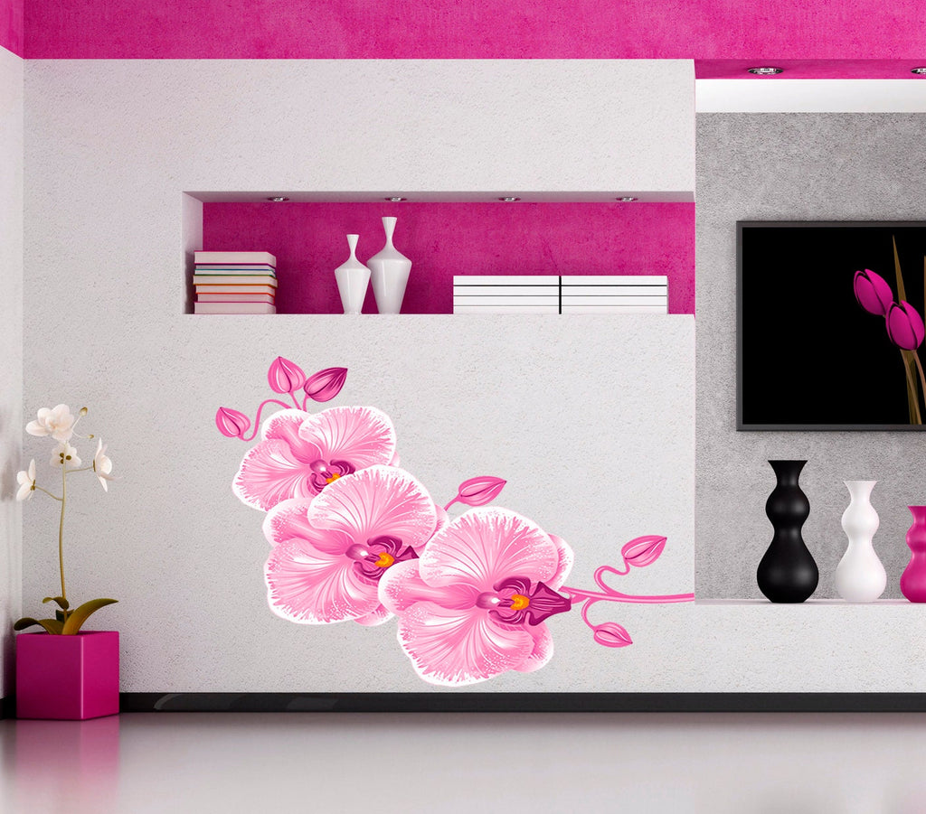 Beautiful Orchid Decal, Beautiful Orchid Wall sticker, Pink Orchid wall decor