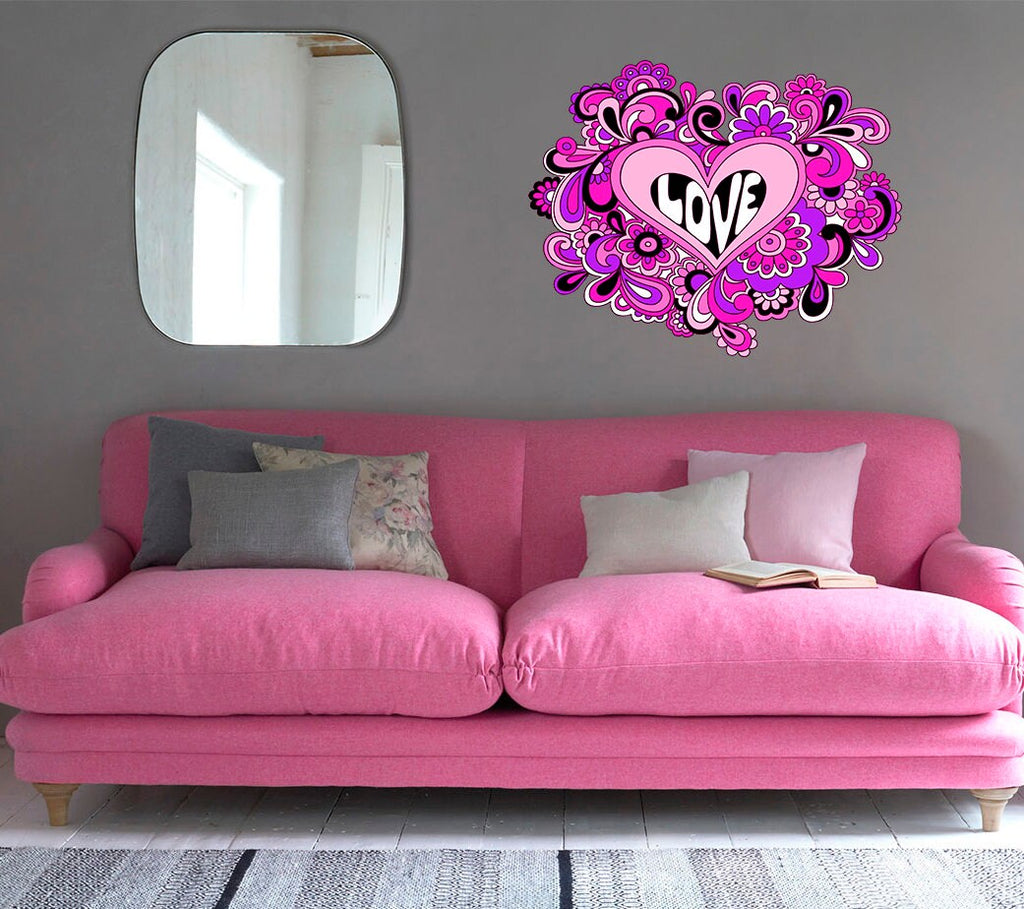 Hippy Love Decal, Hippy Love Sticker, Make Love Not War Decor