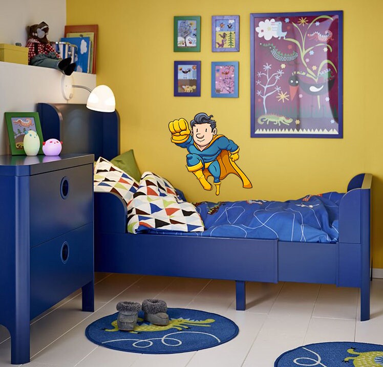 Superhero Wall Decal, Superhero Wall sticker, Superhero wall decor