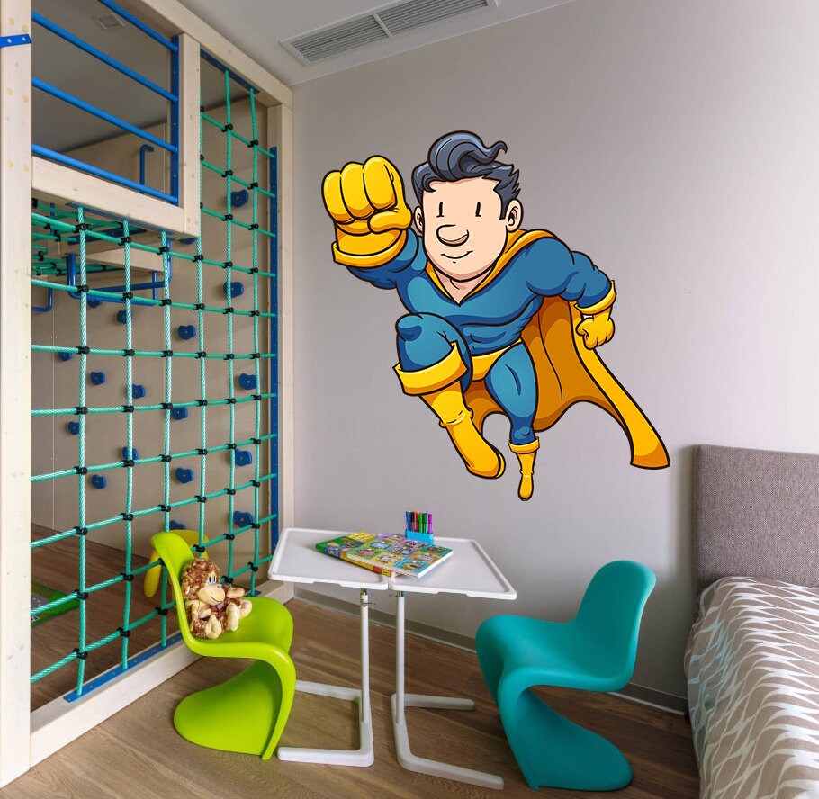 Superhero Wall Decal, Superhero Wall sticker, Superhero wall decor