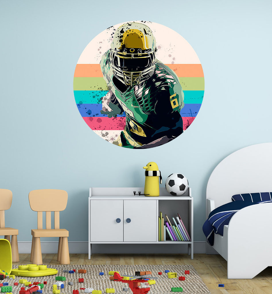 Football Player Sticker, Football Player Decal, Football Player Wall Decor