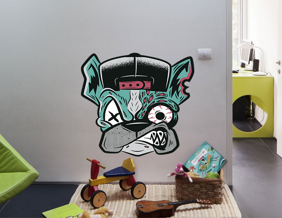 Boho Bulldog Sticker, Boho Bulldog Decal, Boho Bulldog Wall Decor