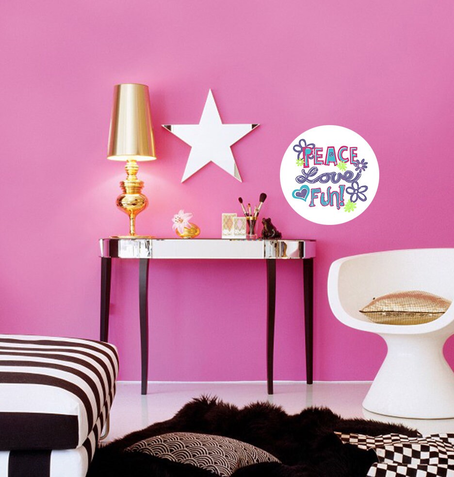 Peace Love Fun Decal, Peace Love Fun Sticker, Peace Love Fun Wall Decor