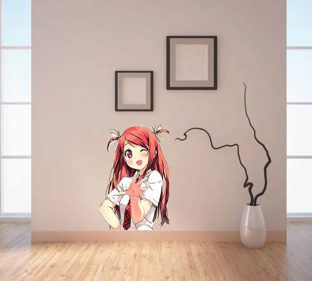 Anime Schoolgirl Wall Decal, Anime Schoolgirl Wall sticker, Anime Schoolgirl wall decor
