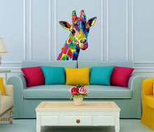 Load image into Gallery viewer, Colorful Giraffe Wall Decal, Colorful Giraffe Wall sticker, Colorful Giraffe wall decor