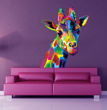 Load image into Gallery viewer, Colorful Giraffe Wall Decal, Colorful Giraffe Wall sticker, Colorful Giraffe wall decor